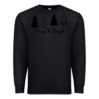 Black merry and bright Premium Sweatshirt - artisFamous