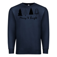 Navy merry and bright Premium Sweatshirt - artisFamous