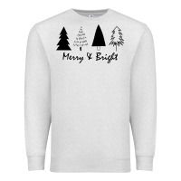Oatmeal Heather merry and bright Premium Sweatshirt - artisFamous