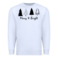 White merry and bright Premium Sweatshirt - artisFamous