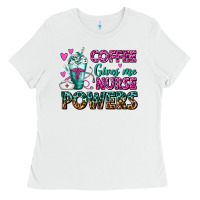 White Coffee Gives Me Nurse Powers Ladies Tee - FaDigitalArtStudio