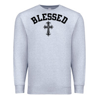 Heather Grey blessed christian christianity Premium Sweatshirt - artisFamous