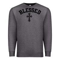 Charcoal Heather blessed christian christianity Premium Sweatshirt - artisFamous