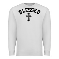 Dove Grey blessed christian christianity Premium Sweatshirt - artisFamous
