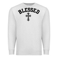 Oatmeal Heather blessed christian christianity Premium Sweatshirt - artisFamous