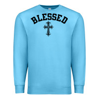Ocean Blue blessed christian christianity Premium Sweatshirt - artisFamous