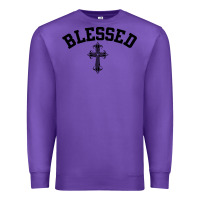 Purple blessed christian christianity Premium Sweatshirt - artisFamous