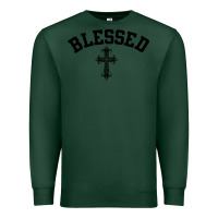 Sports Green blessed christian christianity Premium Sweatshirt - artisFamous