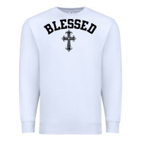 White blessed christian christianity Premium Sweatshirt - artisFamous
