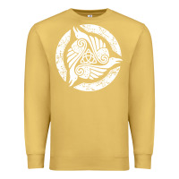 Antique Gold celtic trinity knot crow spiritual mandala Premium Sweatshirt - artisFamous