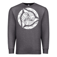 Charcoal Heather celtic trinity knot crow spiritual mandala Premium Sweatshirt - artisFamous