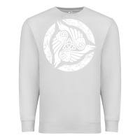 Dove Grey celtic trinity knot crow spiritual mandala Premium Sweatshirt - artisFamous