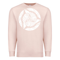 Pale Pink celtic trinity knot crow spiritual mandala Premium Sweatshirt - artisFamous