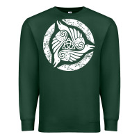 Sports Green celtic trinity knot crow spiritual mandala Premium Sweatshirt - artisFamous