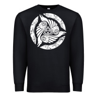 Black celtic trinity knot crow spiritual mandala Premium Sweatshirt - artisFamous