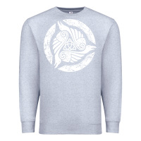 Heather Grey celtic trinity knot crow spiritual mandala Premium Sweatshirt - artisFamous