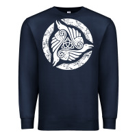 Navy celtic trinity knot crow spiritual mandala Premium Sweatshirt - artisFamous
