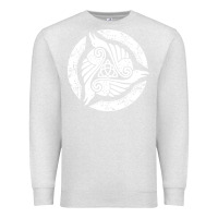 Oatmeal Heather celtic trinity knot crow spiritual mandala Premium Sweatshirt - artisFamous
