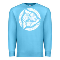 Ocean Blue celtic trinity knot crow spiritual mandala Premium Sweatshirt - artisFamous