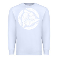 White celtic trinity knot crow spiritual mandala Premium Sweatshirt - artisFamous