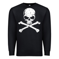 Black pirates adults pirates skull crossbones beard Premium Sweatshirt - artisFamous