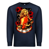 Navy vintage image robert plant Premium Sweatshirt - artisFamous