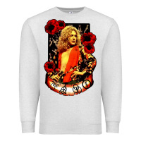 Oatmeal Heather vintage image robert plant Premium Sweatshirt - artisFamous