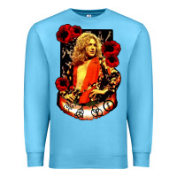 Ocean Blue vintage image robert plant Premium Sweatshirt - artisFamous