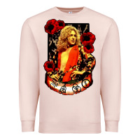 Pale Pink vintage image robert plant Premium Sweatshirt - artisFamous