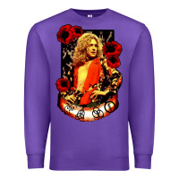 Purple vintage image robert plant Premium Sweatshirt - artisFamous
