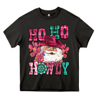 Asphalt ho ho howdy santa pink christmas Heavy Core Tee - CowGirlArtShop