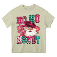 Mossy ho ho howdy santa pink christmas Heavy Core Tee - CowGirlArtShop