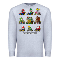 Heather Grey mariokart Premium Sweatshirt - artisFamous