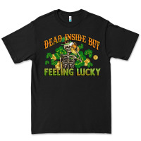 Black Dead inside but feeling lucky St. Patrick's Day Premium Tee - CowGirlArtShop