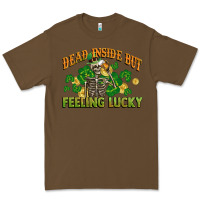 Cacao Dead inside but feeling lucky St. Patrick's Day Premium Tee - CowGirlArtShop