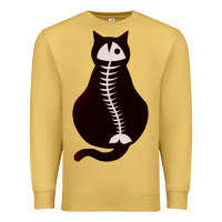 Antique Gold Cat with Fish Bone Premium Sweatshirt - artisFamous