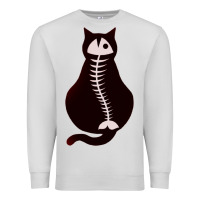 Dove Grey Cat with Fish Bone Premium Sweatshirt - artisFamous