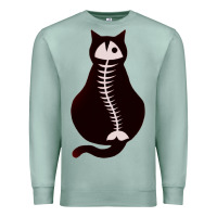 Seafoam Cat with Fish Bone Premium Sweatshirt - artisFamous