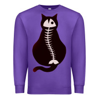 Purple Cat with Fish Bone Premium Sweatshirt - artisFamous