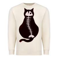 Sandshell Cat with Fish Bone Premium Sweatshirt - artisFamous