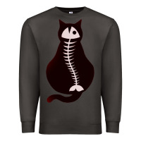 Smoke Cat with Fish Bone Premium Sweatshirt - artisFamous