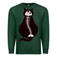Sports Green Cat with Fish Bone Premium Sweatshirt - artisFamous
