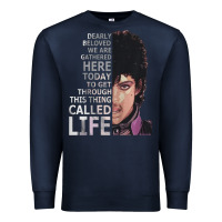 Navy dearly beloved we are gathered here Premium Sweatshirt - artisFamous