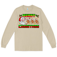 Mushroom Merry Christmas Long Sleeve Tee - CowhideDigitalArt