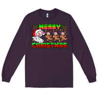 Plum Merry Christmas Long Sleeve Tee - CowhideDigitalArt