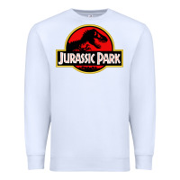 White jurassicc park cartoon Premium Sweatshirt - artisFamous