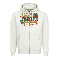 Oatmeal Heather one thankful papa Zipper Hoodie - JahusDesignShop