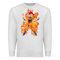 Oatmeal Heather goku super sayan Premium Sweatshirt - artisFamous