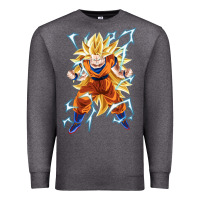 Charcoal Heather super saiyan Premium Sweatshirt - artisFamous