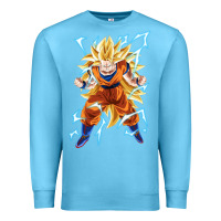 Ocean Blue super saiyan Premium Sweatshirt - artisFamous